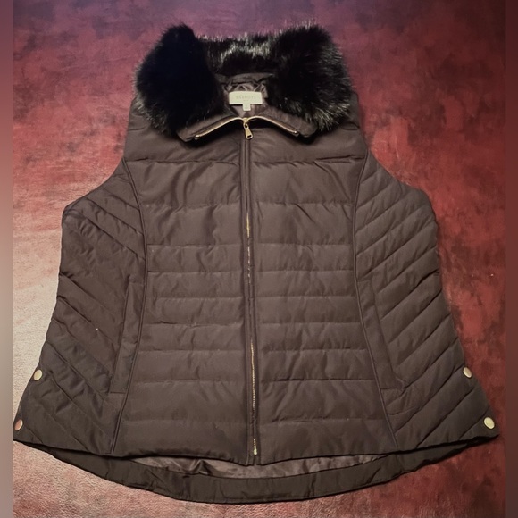 Talbots Faux Fur Collar Vest, size XL - Picture 2 of 8